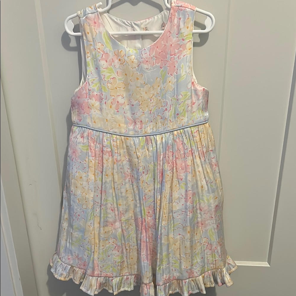 Pink and Blue Ruffled Tiered Sleeveless Sundress